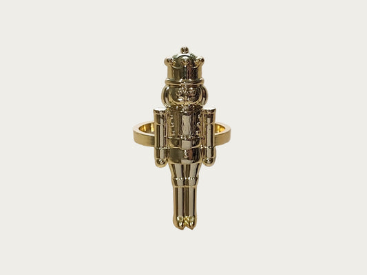 Anillo p/servilletas cascanueces dorado - Set de 2