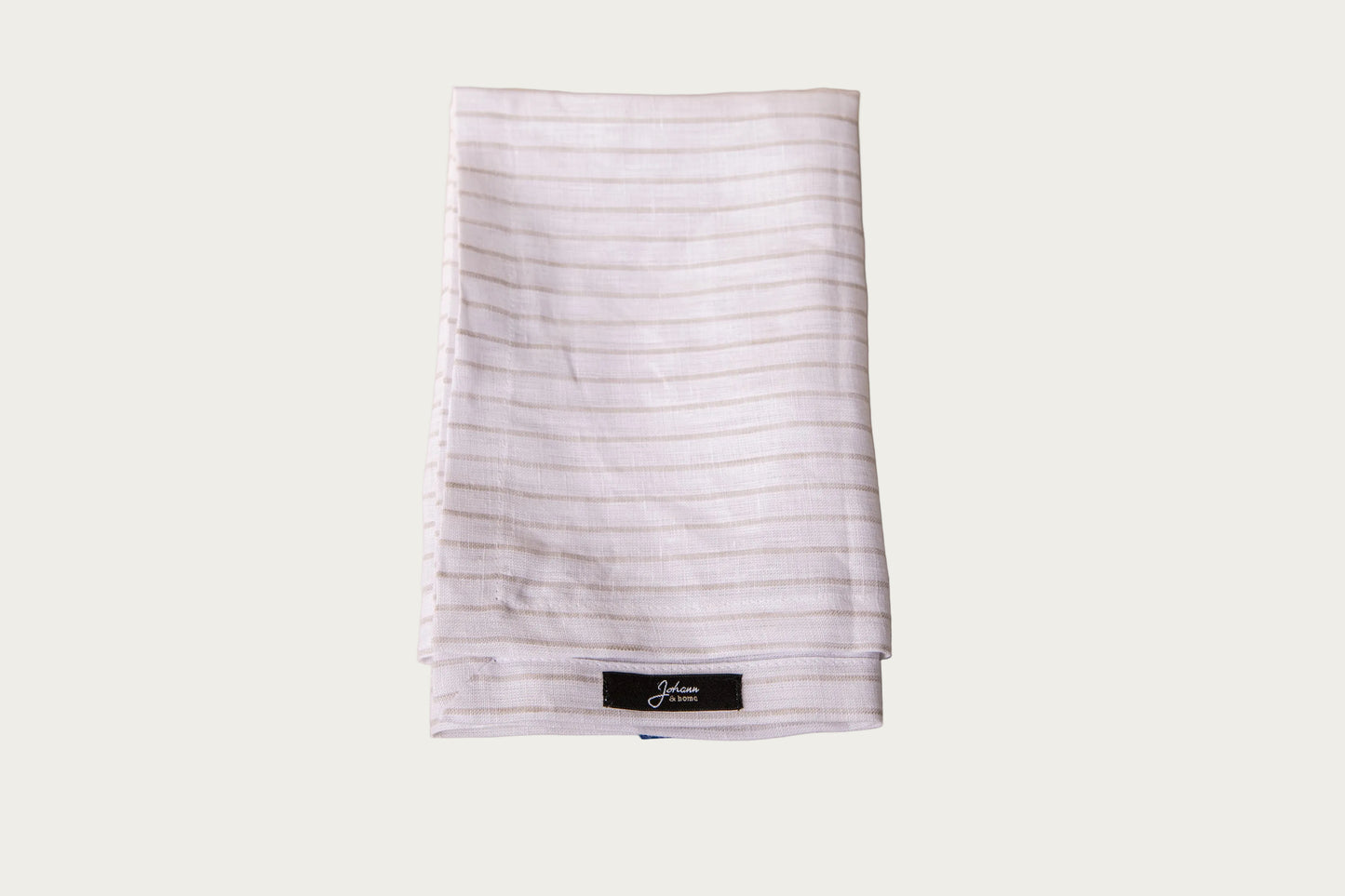 Servilleta blanca línea beige