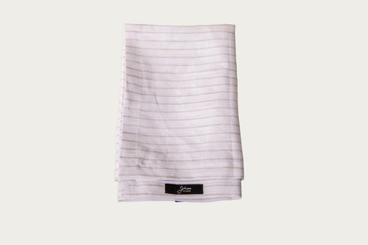 Servilleta blanca línea beige